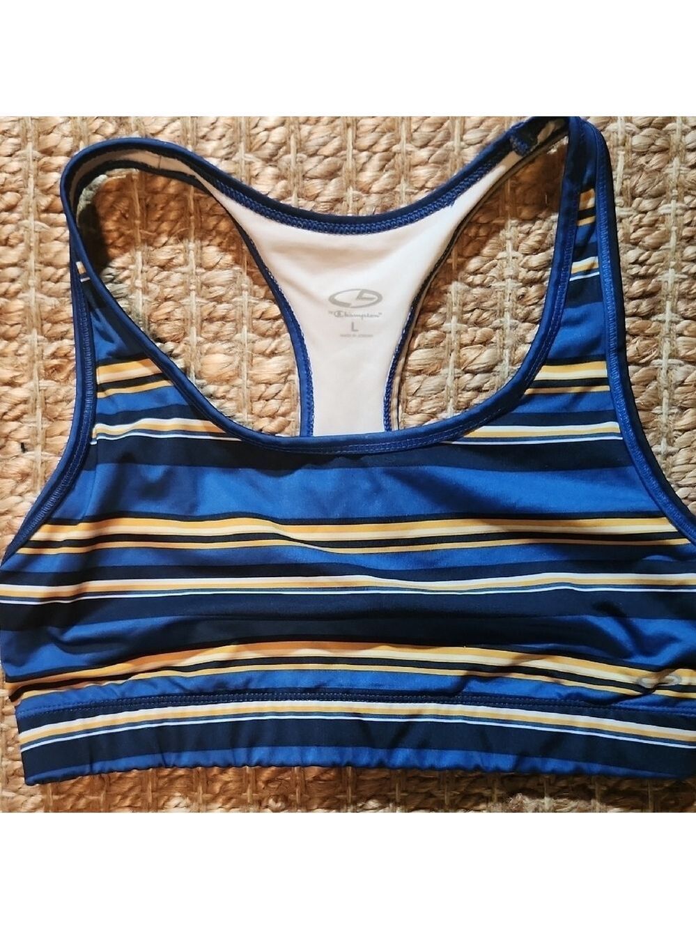 Champion Blue and Yellow Racerback Sports Bra